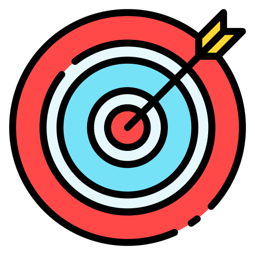 Dart board objective targeting target icon