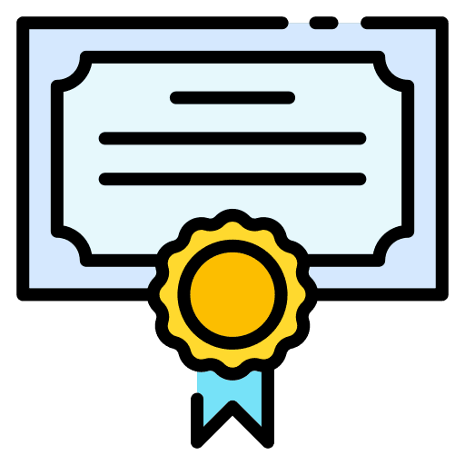 Diploma contract degree certification icon