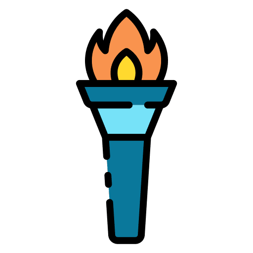 Torch illumination flame light icon