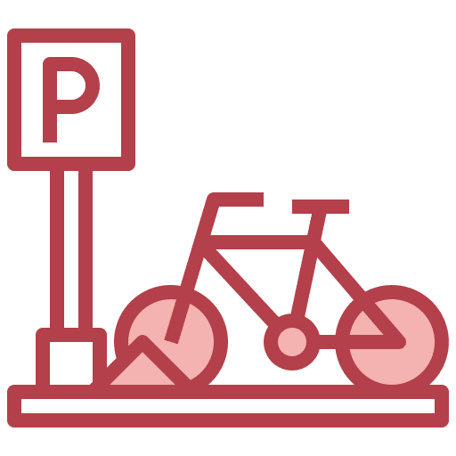 Parking transportation sports and competition bike parking icon