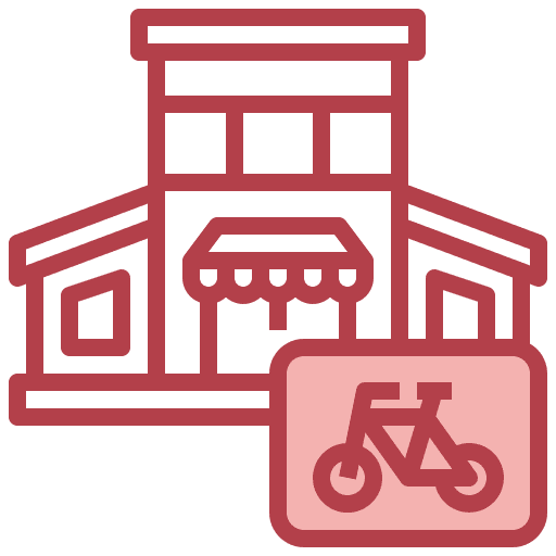 Shop architecture and city bike shop vehicle icon Shop architecture and city bike shop vehicle icon