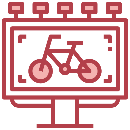 Billboard hobbies and free time sign cycling icon Billboard hobbies and free time sign cycling icon