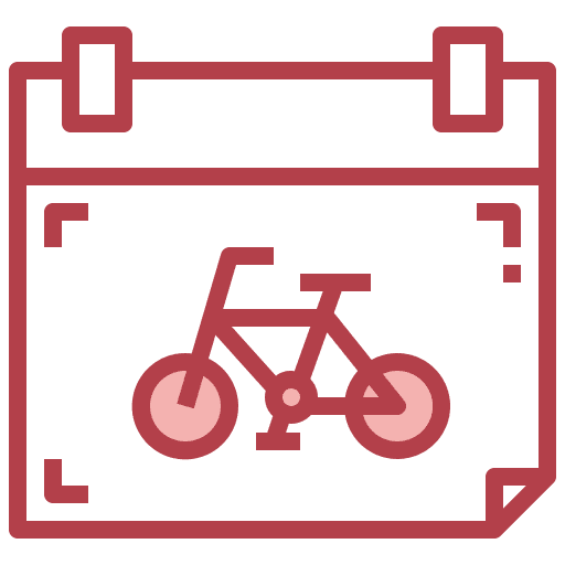 Calendar hobbies and free time sports bicycle icon Calendar hobbies and free time sports bicycle icon