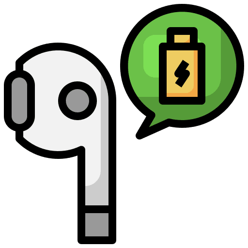Earbuds charging earbuds battery icon
