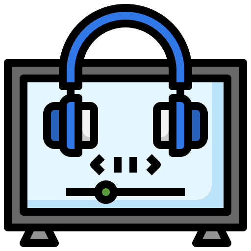 Smart tv headphones smart tv video player icon Smart tv headphones smart tv video player icon