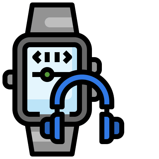 Smartwatch headphones smartwatch music player icon Smartwatch headphones smartwatch music player icon