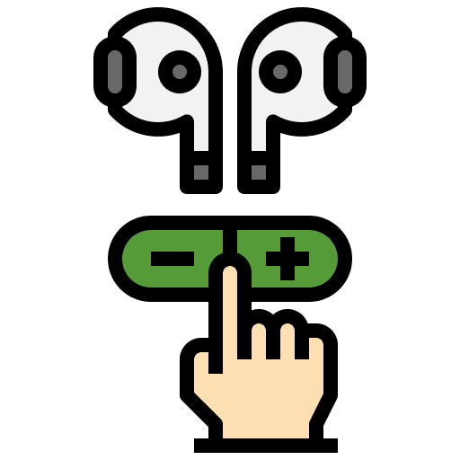 Volume device hand earphones icon Volume device hand earphones icon