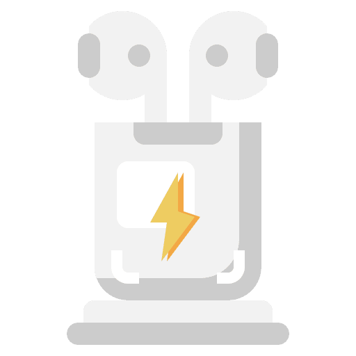 Charging wireless earphones sound icon