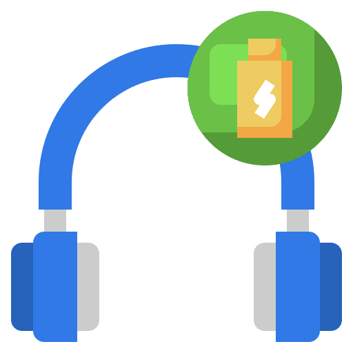 Headphone headphone charging battery icon