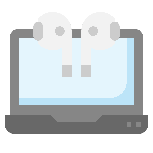 Laptop laptop earbuds wireless icon