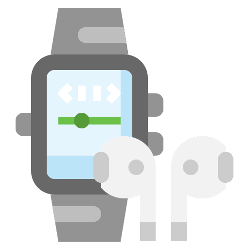 Smartwatch digital earbuds watch icon