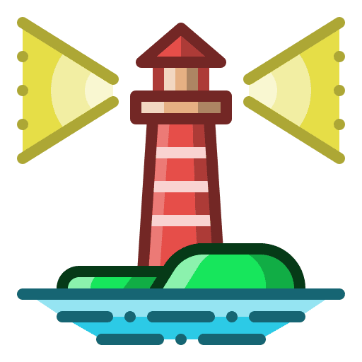 Lighthouse spotlight summer architecture and city icon