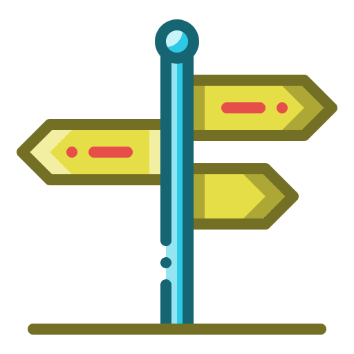 Road sign holiday route signpost icon