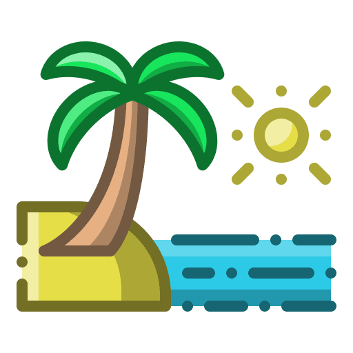 Beach coconut tree traveling beach icon Beach coconut tree traveling beach icon