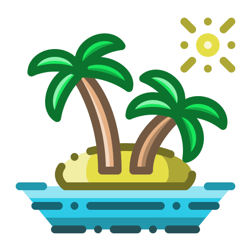 Island summer beach holiday icon Island summer beach holiday icon