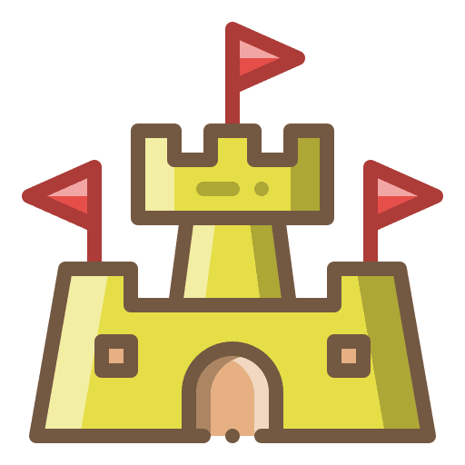Sand castle summer kid and baby castle icon Sand castle summer kid and baby castle icon