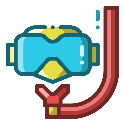 Snorkel goggles dive snorkeling icon Snorkel goggles dive snorkeling icon