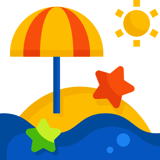 Beach vacation ocean ball icon