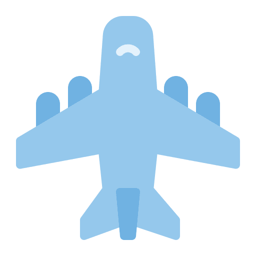 Airplane flight transportation airport icon