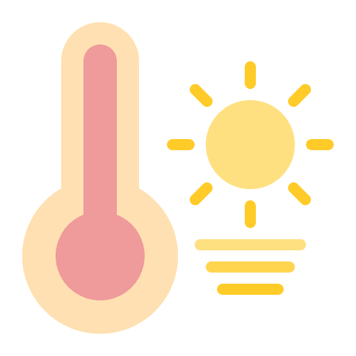 Thermometer hot warm sun icon