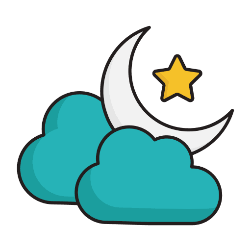 Half moon clouds crescent astronomy icon Half moon clouds crescent astronomy icon