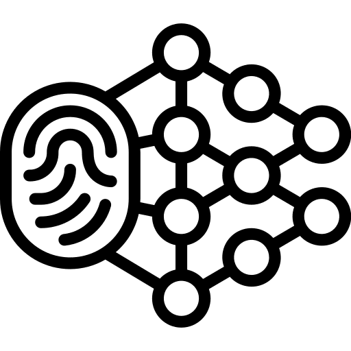 Algorithm biometrics biometric security icon Algorithm biometrics biometric security icon
