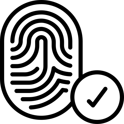 Biometric recognition fingerprint electronics scan icon