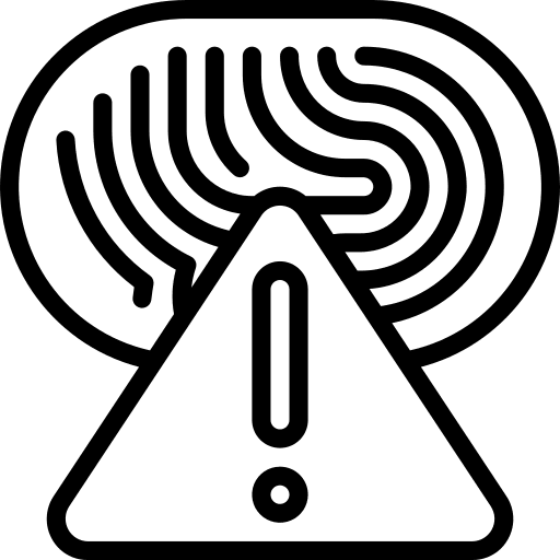 Error scan biometric identification error icon Error scan biometric identification error icon