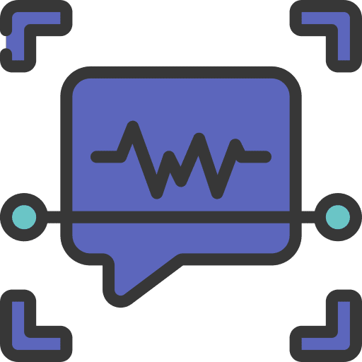 Voice recognition communications industry sound waves icon