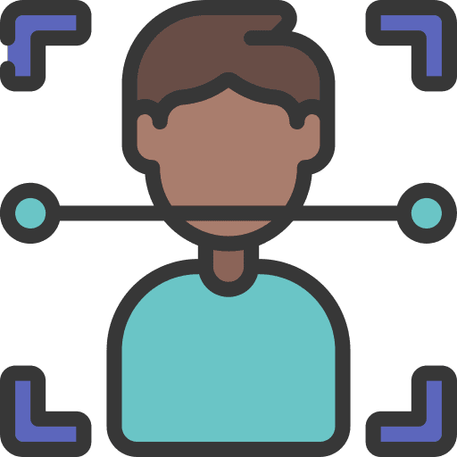 Facial recognition people sensor security icon