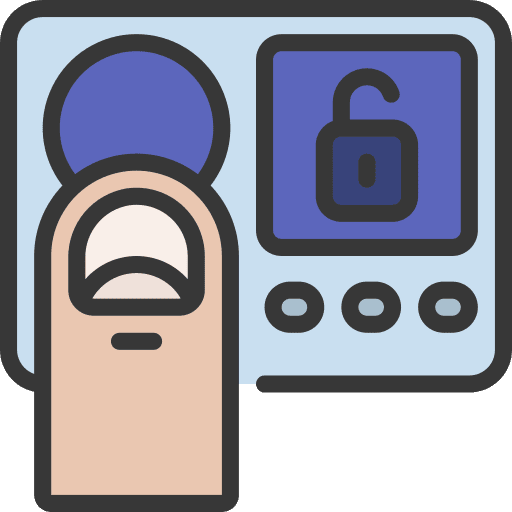 Fingerprint identification scanner scan biometric icon Fingerprint identification scanner scan biometric icon
