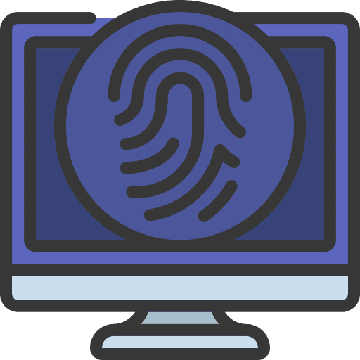 Thumb fingerprint password security biometric identification icon