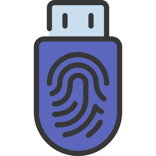 Usb stick electronics biometrics data storage icon Usb stick electronics biometrics data storage icon