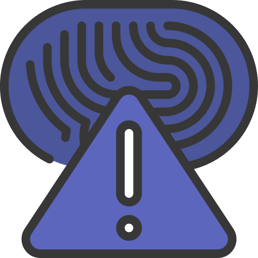 Error security log in fingerprint icon Error security log in fingerprint icon