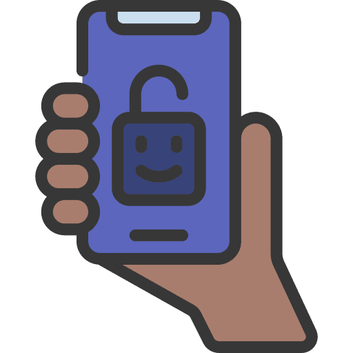 Face id padlock user face scan icon Face id padlock user face scan icon
