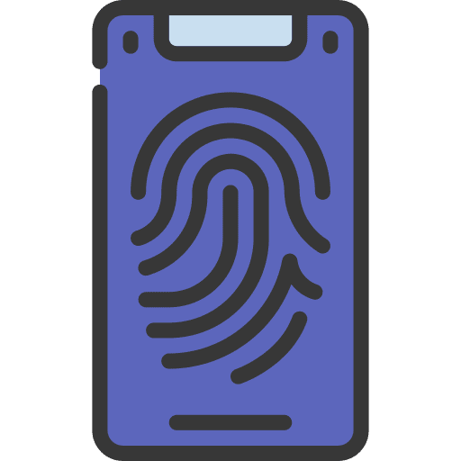 Mobile password scan biometrics fingerprint icon Mobile password scan biometrics fingerprint icon