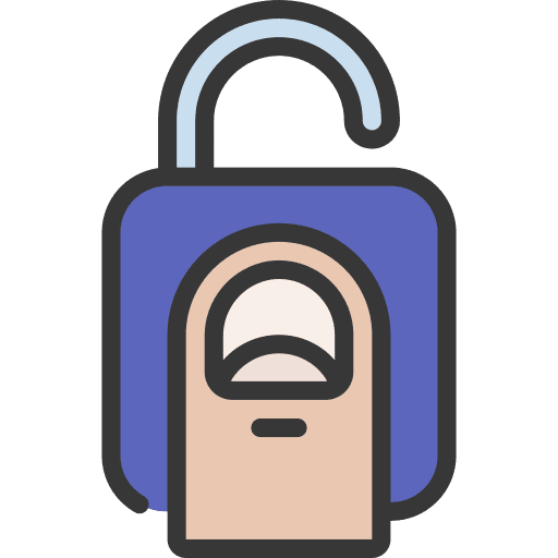 Unlock biometrics unlock access icon Unlock biometrics unlock access icon