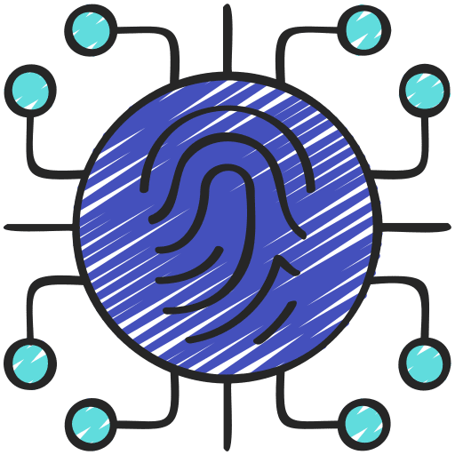 Biometrics scanning security biometric recognition icon