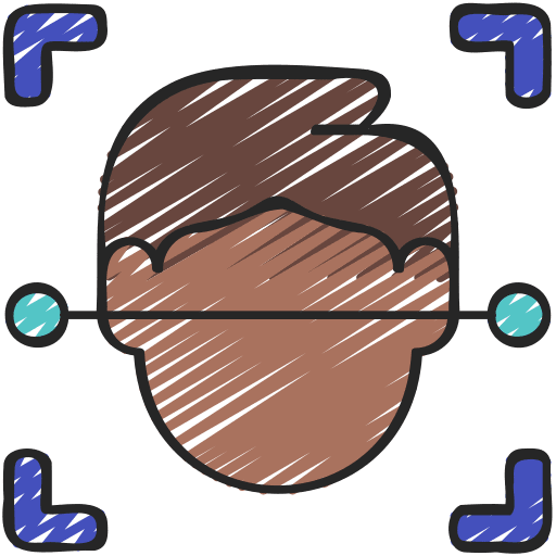 Face scanner sensor technology face recognition icon