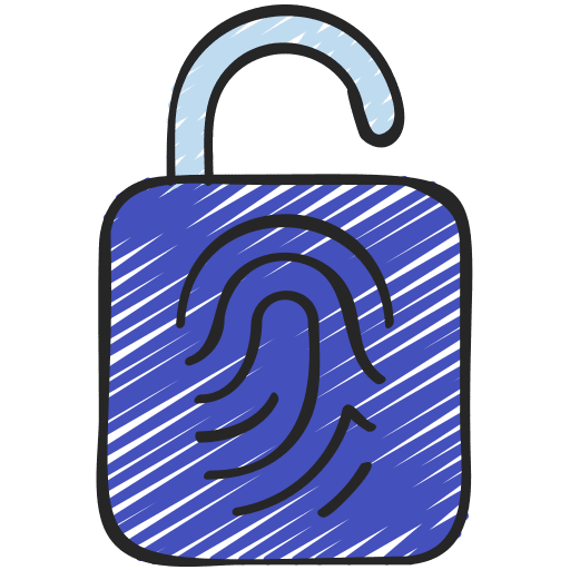 Smart lock id security biometric icon
