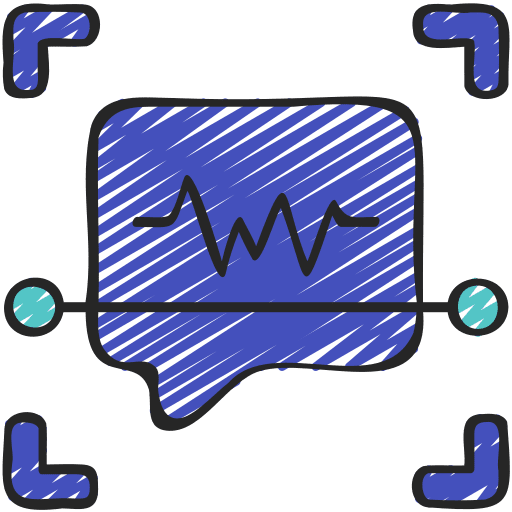 Voice recognition sound waves recognition message icon
