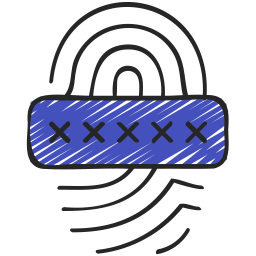 Biometric recognition identification password security icon Biometric recognition identification password security icon