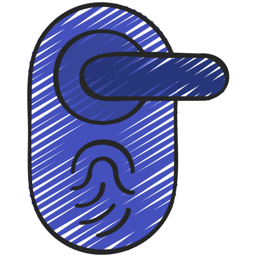Door handle home biometric identification door icon Door handle home biometric identification door icon