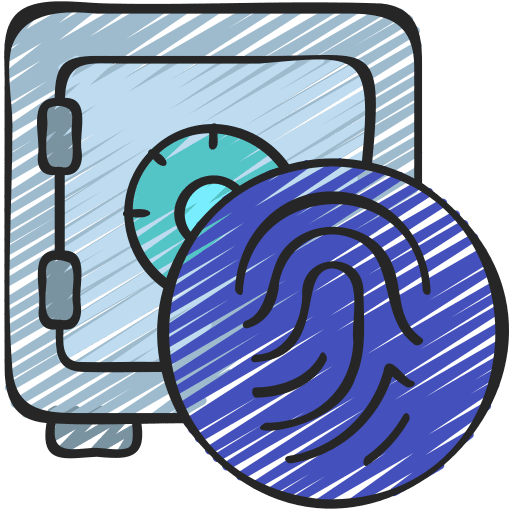 Safety box protection safe deposit thumb fingerprint icon Safety box protection safe deposit thumb fingerprint icon