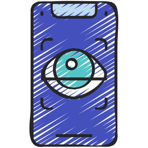 Retinal scan smartphone biometric recognition mobile icon Retinal scan smartphone biometric recognition mobile icon