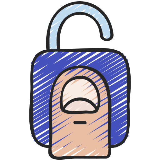 Unlock security lock biometrics icon Unlock security lock biometrics icon