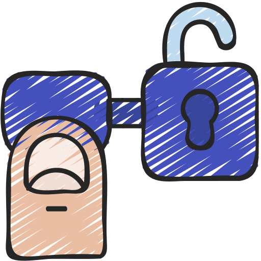 Unlocking security gadget unlock icon Unlocking security gadget unlock icon