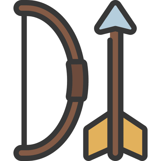 Bow and arrow video game objective gaming icon