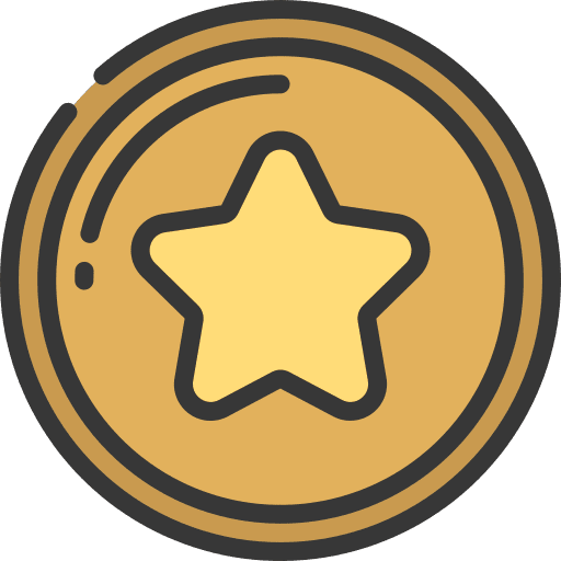 Coin playing star credits icon
