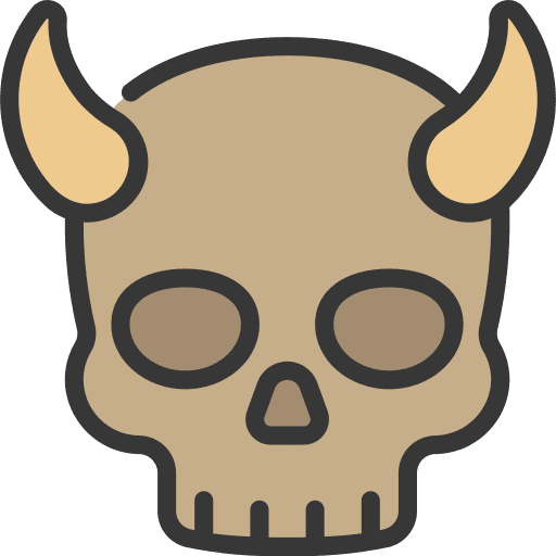 Skull character dead grim reaper icon